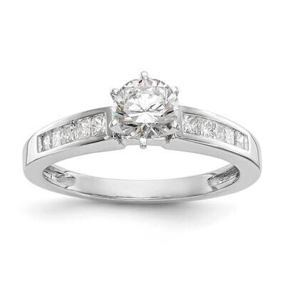 Peg Set 1/5 Carat Channel-Set Princess Diamond Semi-Mount Engagement Ring 14k White Gold RM2665E-02…