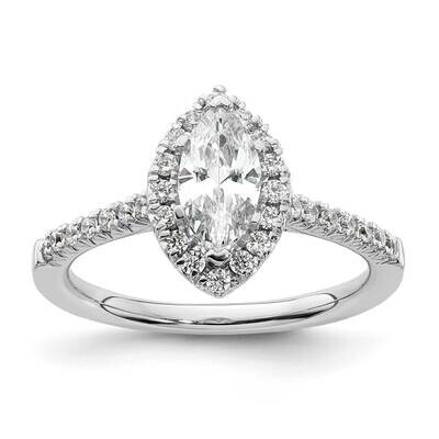 Halo Holds 3/4 Carat 8.7X4.7mm Marquise Center 1/3 Carat Diamond Semi-Mount Engagement Ring 14k Whi…