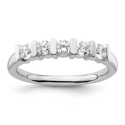 5-Stone Half-Bezel 1/2 Carat Round Complete Diamond Band 14k White Gold RM3183B-050-WAA, MPN: RM318…