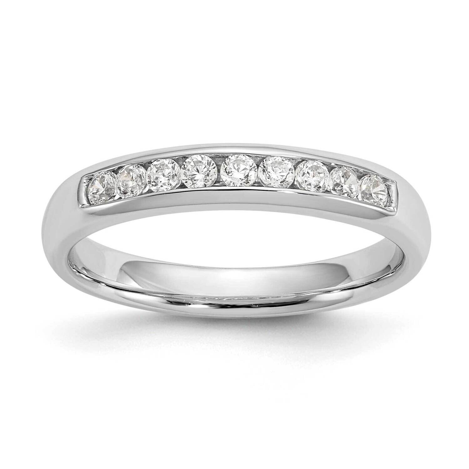 9-Stone 1/4 Carat Round Diamond Complete Channel Band 14k White Gold WM412-2AA, MPN: WM412-2AA,