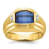 Ibgoodman Men&#39;s Polished Satin Gemstone Diamond Ring Mounting 14k Gold B57727-4Y by IBGoodman, MPN:…