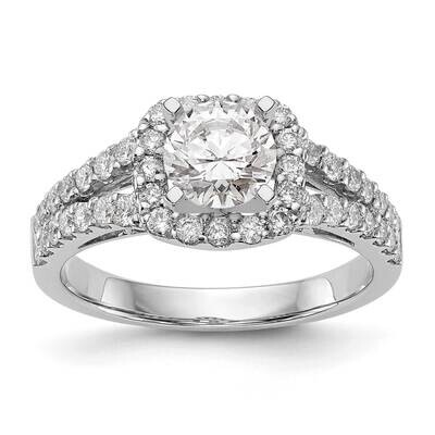 Halo Plus Peg Set 3/4 Carat Diamond Semi-Mount Engagement Ring 14k White Gold RM2239E-075-WAA, MPN:…