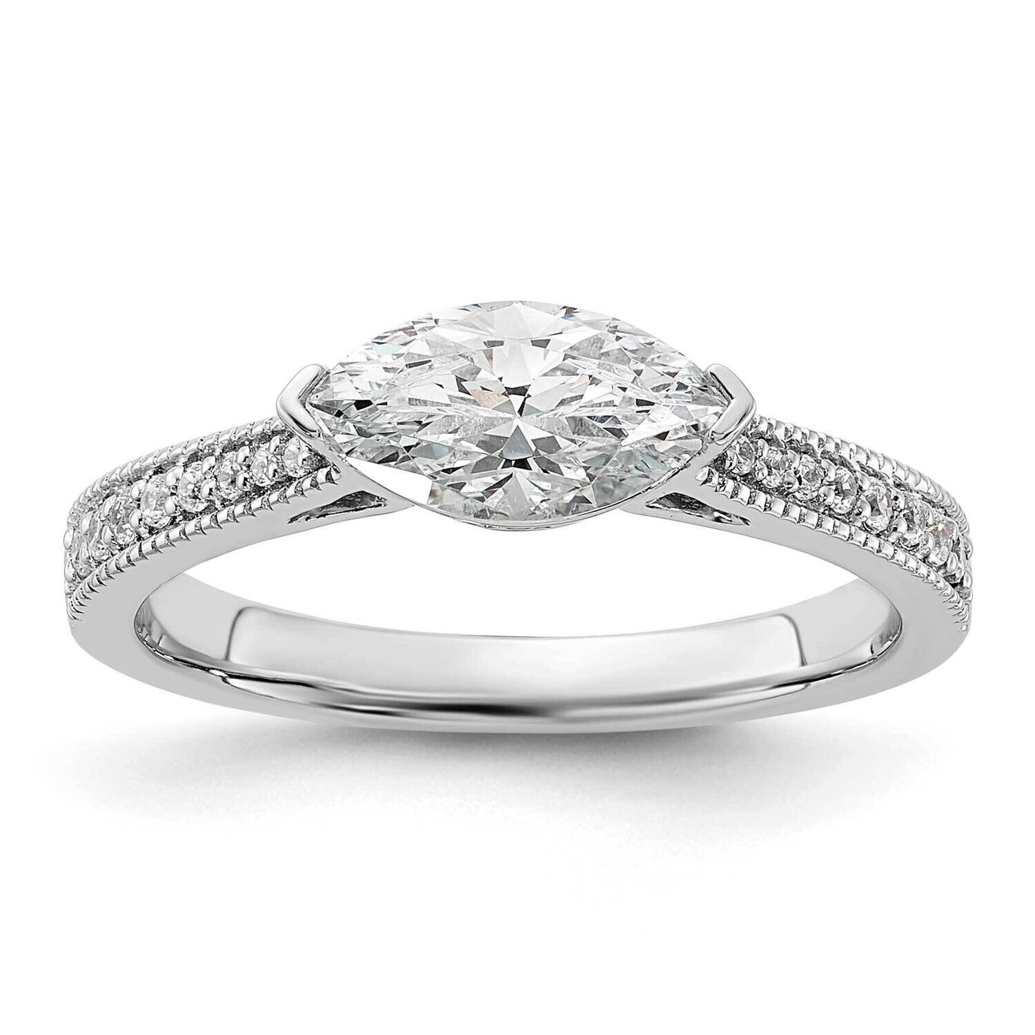East West Holds 3/4 Carat 9.2X5.00mm Marquise Center 1/15 Carat Diamond Semi-Mount Engagement Ring …