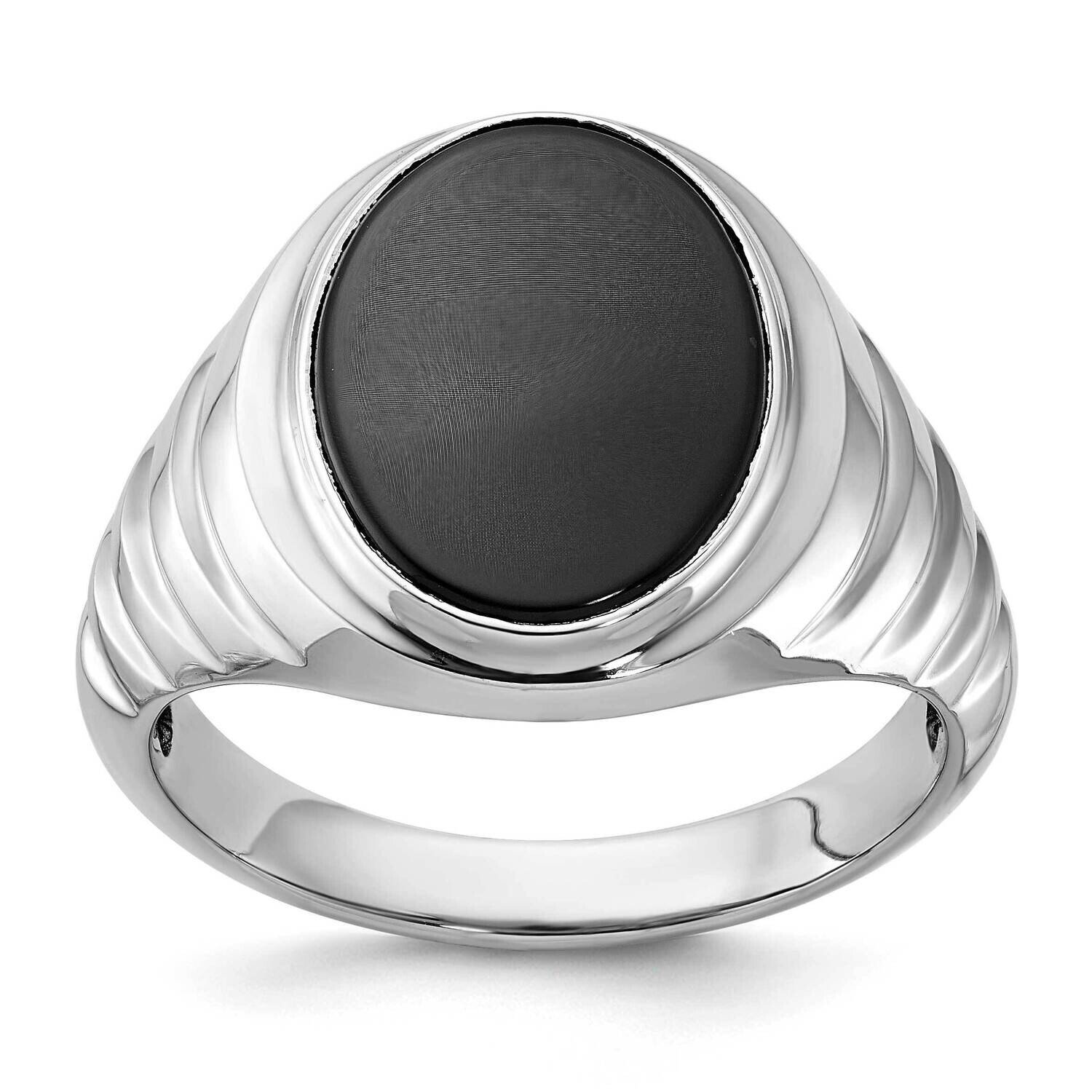 Ibgoodman Men&#39;s Oval Gemstone Ring Mounting 14k White Gold B52100-4W by IBGoodman, MPN: B52100-4W,