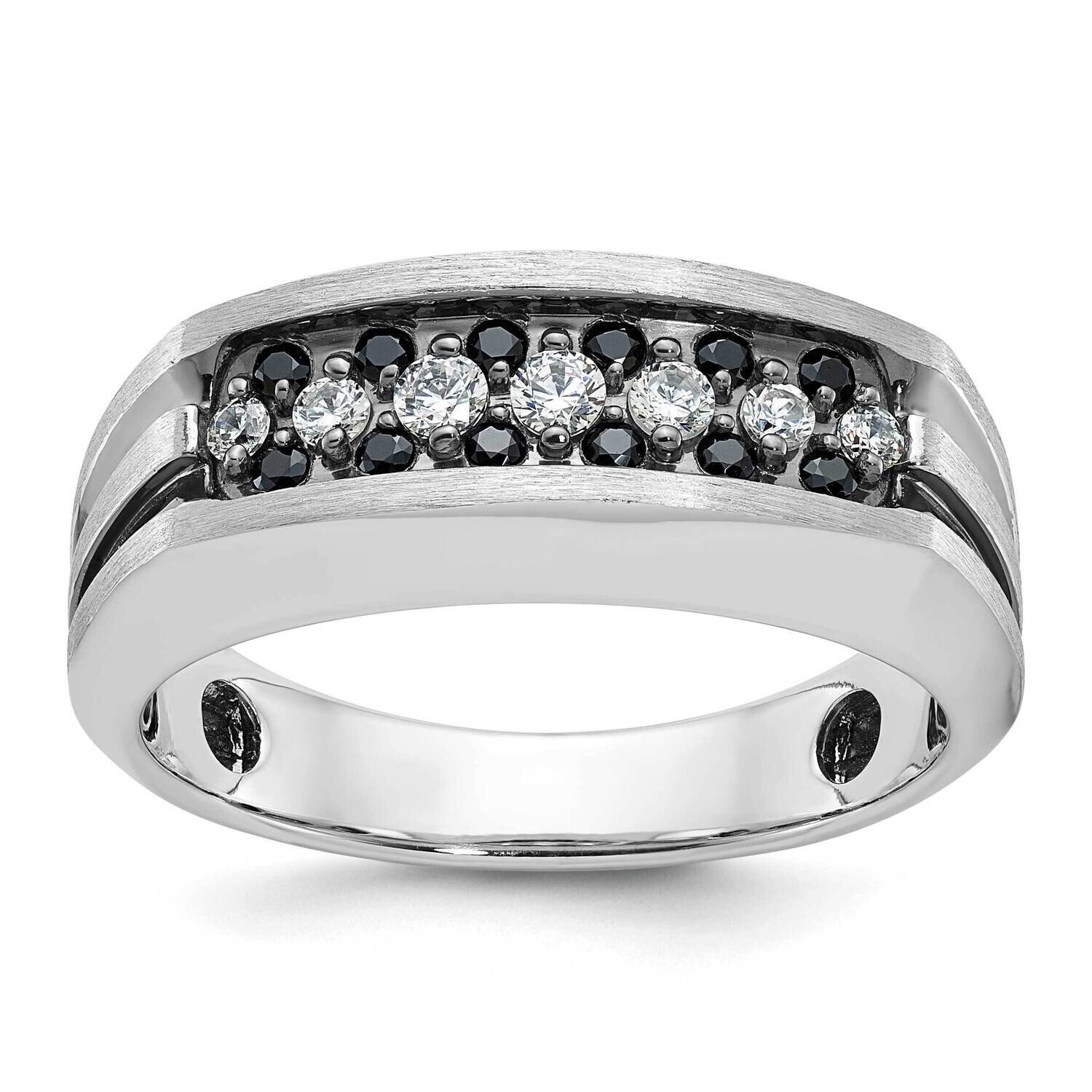 Ibgoodman Men&#39;s Polished Satin Grooved Ring Mounting 14k White Gold B63728-4W by IBGoodman, MPN: B6…