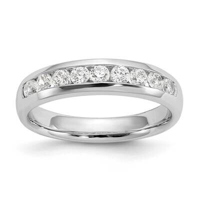 9-Stone 1/2 Carat Round Diamond Complete Channel Band 14k White Gold WM412-4AA, MPN: WM412-4AA,