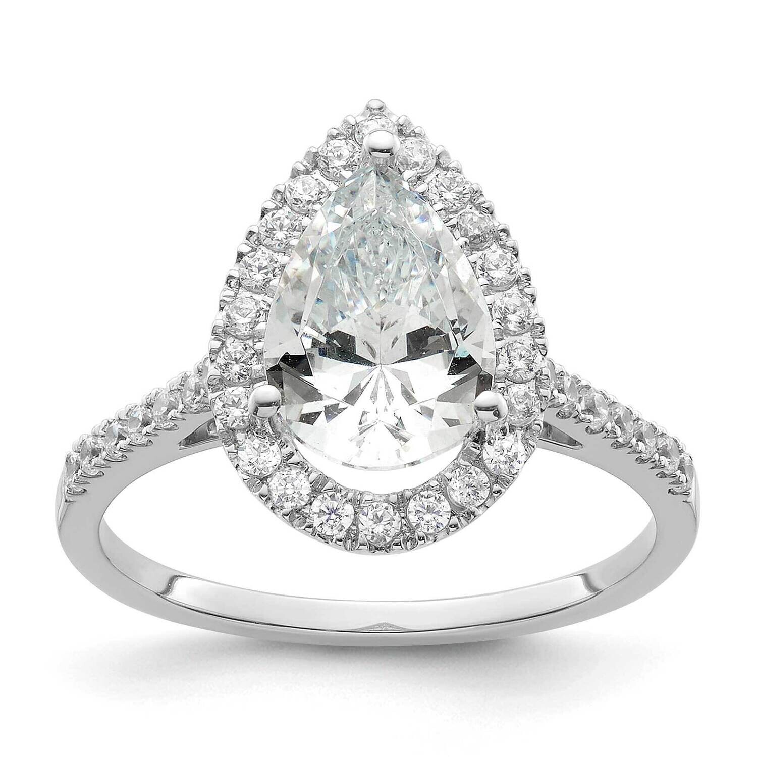 Halo Holds 2 Carat 10X7mm Pear Center 1/3 Carat Diamond Semi-Mount Engagement Ring 14k Two-Tone Gol…