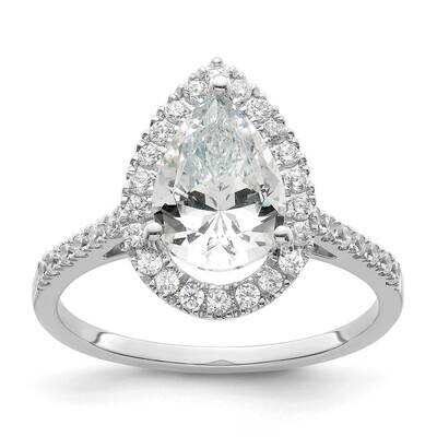 Halo Holds 2 Carat 10X7mm Pear Center 1/3 Carat Diamond Semi-Mount Engagement Ring 14k Two-Tone Gol…
