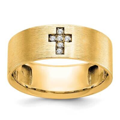 Ibgoodman Men&#39;s Satin 1/20 Carat A Quality Diamond Cross Ring 10k Gold B58773-0YA by IBGoodman, MPN…