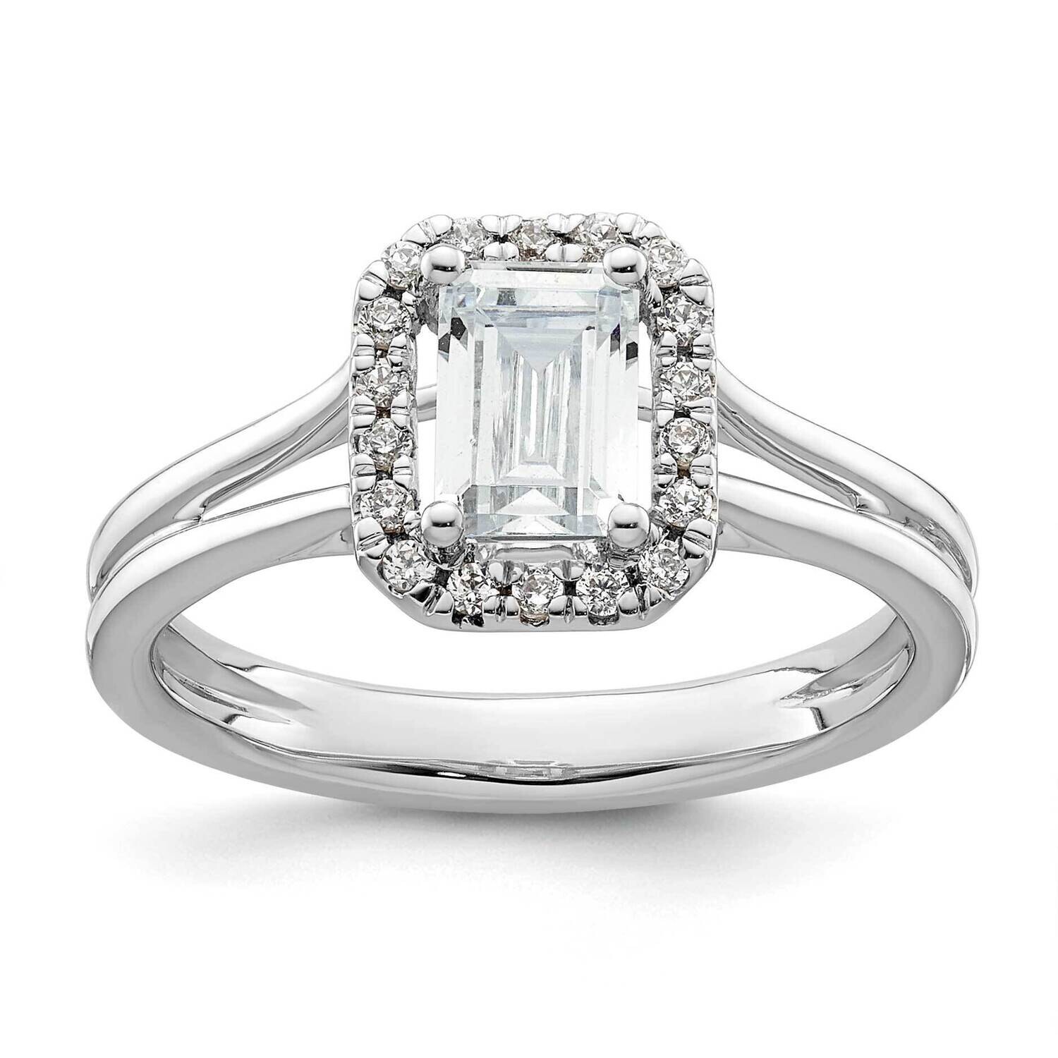 Halo Holds 1.25 Carat 6.8X5.2mm Emerald-Cut Center 1/8 Carat Diamond Semi-Mount Split Shank Engagem…