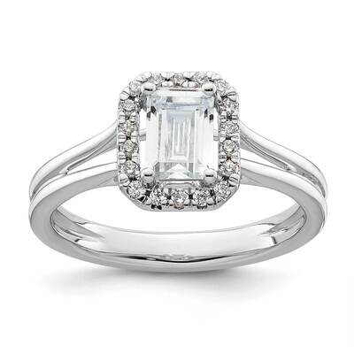 Halo Holds 1.25 Carat 6.8X5.2mm Emerald-Cut Center 1/8 Carat Diamond Semi-Mount Split Shank Engagem…