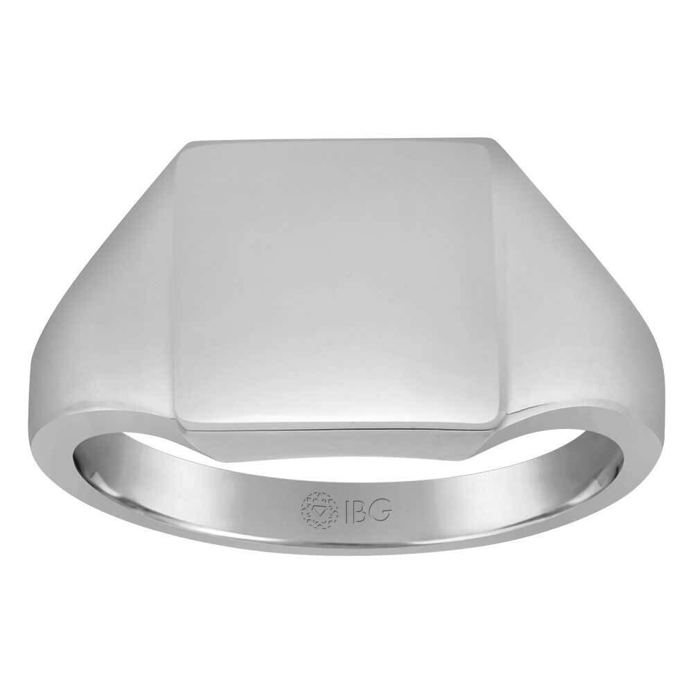 Ibgoodman 16X16mm Men&#39;s Square Signet Ring 14k White Gold B59284B-4W by IBGoodman, MPN: B59284B-4W,