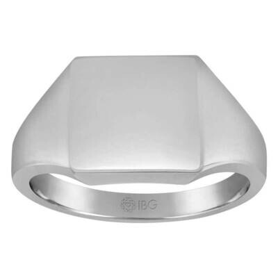 Ibgoodman 16X16mm Men&#39;s Square Signet Ring 14k White Gold B59284B-4W by IBGoodman, MPN: B59284B-4W,