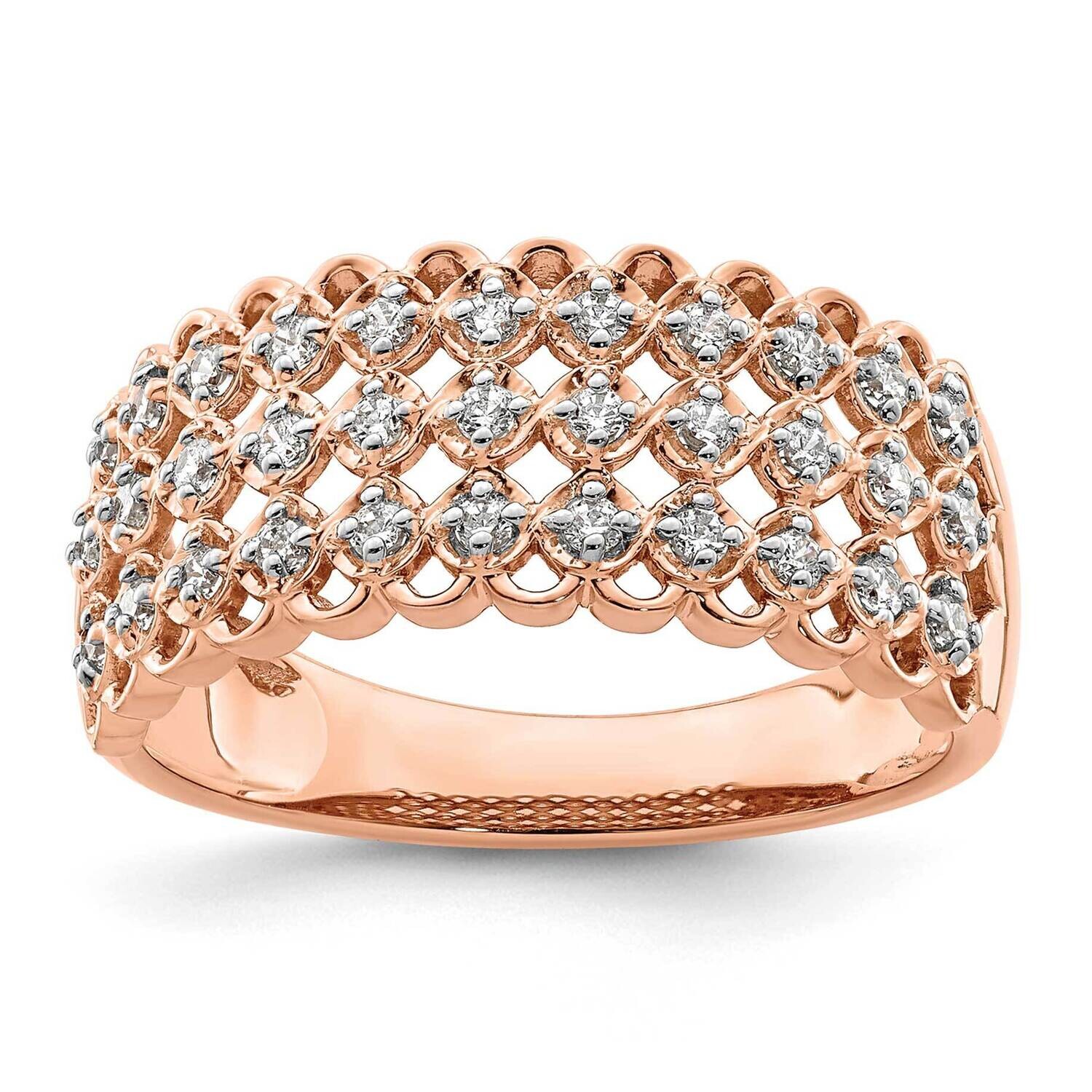 Pave 1/3 Carat Complete Diamond Ring 14k Rose Gold RM5997B-033-RAA, MPN: RM5997B-033-RAA,