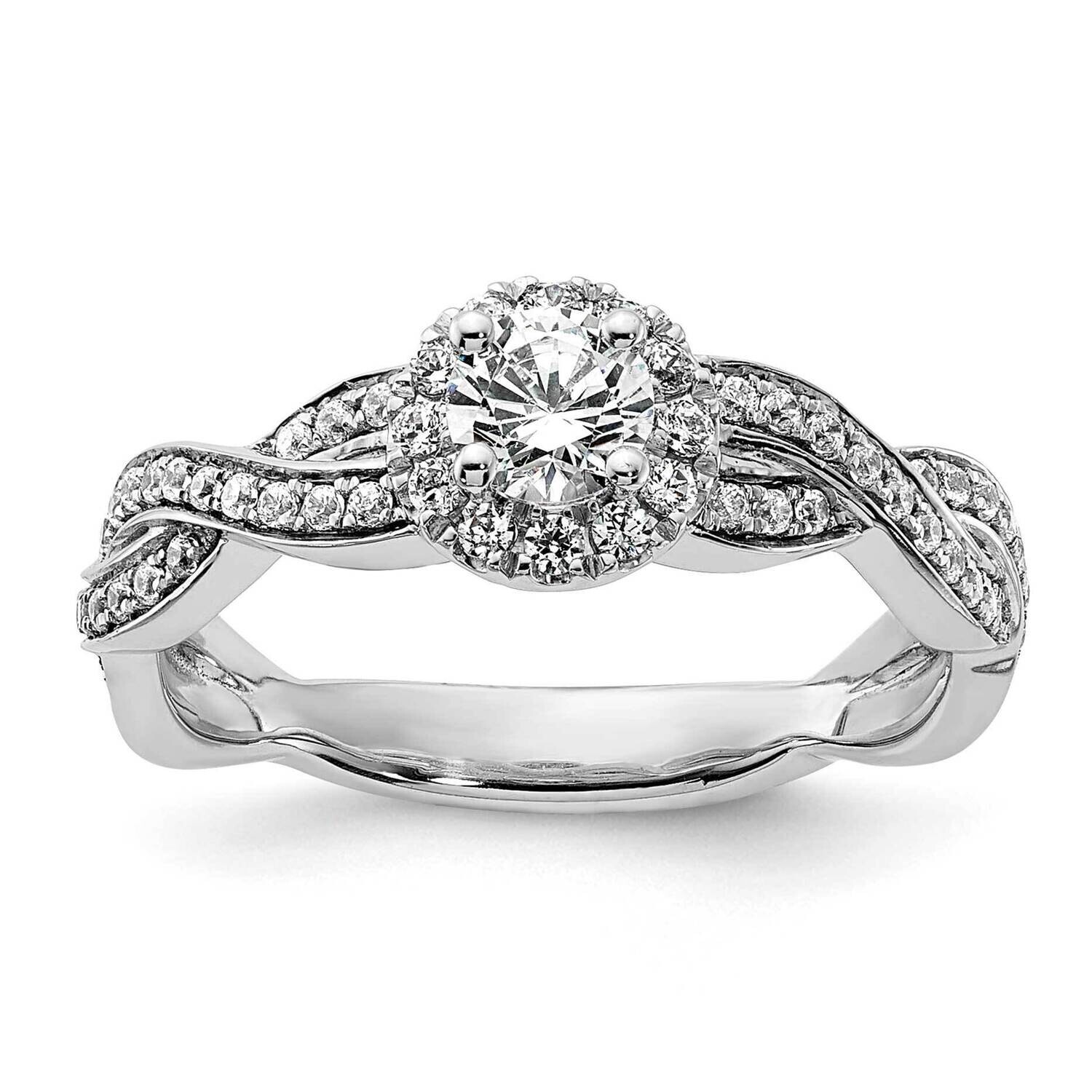 Halo Plus 3/8 Carat Diamond Complete Engagement Ring 14k White Gold RM7355E-033-CWAA, MPN: RM7355E-…