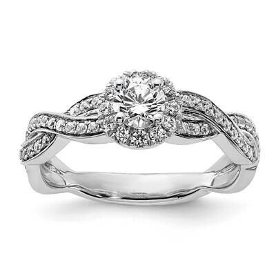 Halo Plus 3/8 Carat Diamond Complete Engagement Ring 14k White Gold RM7355E-033-CWAA, MPN: RM7355E-…
