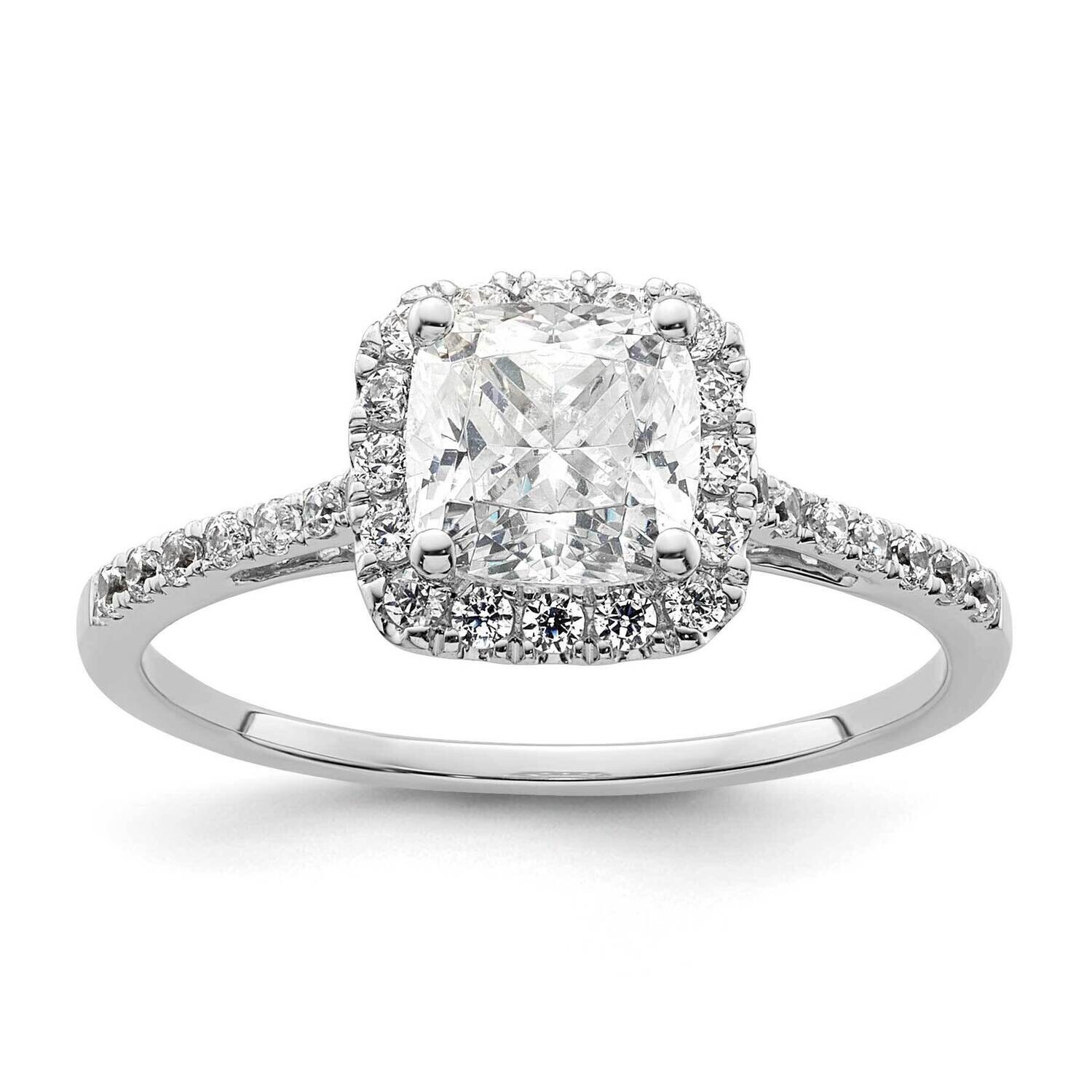 Halo Holds 1.25 Carat 6.00mm Cushion Center 1/4 Carat Diamond Semi-Mount Engagement Ring 14k White …