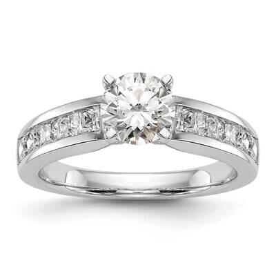 Holds 1 Carat 6.5mm Round Center 1 Carat Channel-Set Princess Diamond Semi-Mount Engagement Ring 14…