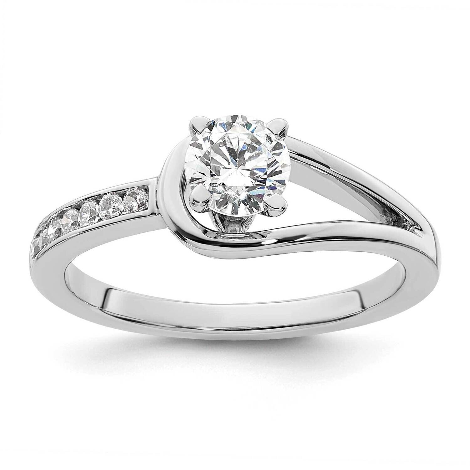 Peg Set 1/10 Carat Channel-Set Diamond Semi-Mount Engagement Ring 14k White Gold RM2646E-011-WAA
