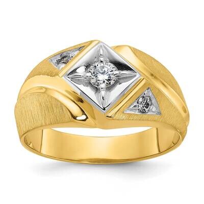 Tt Ibgoodman Men&#39;s Polished Satin Diamond Ring Mounting 14k Gold B55223-4Y, MPN: B55223-4Y,