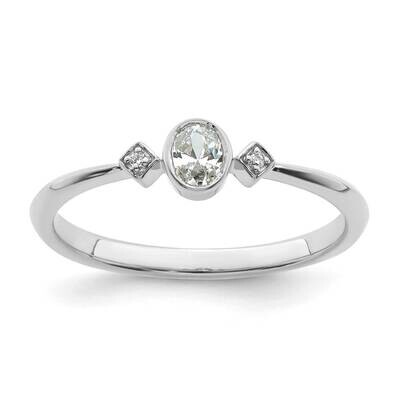 Petite 3-Stone 1/15 Carat Oval Diamond Complete Promise/Engagement Ring 14k White Gold RM7235E-011-…