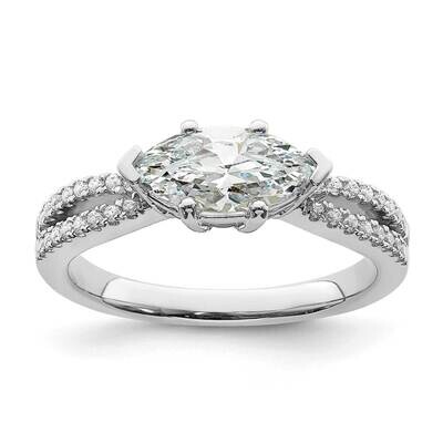 East West Holds 1 Carat 10.5X5.6mm Marquise Center 1/6 Carat Diamond Semi-Mount Engagement Ring 14k…