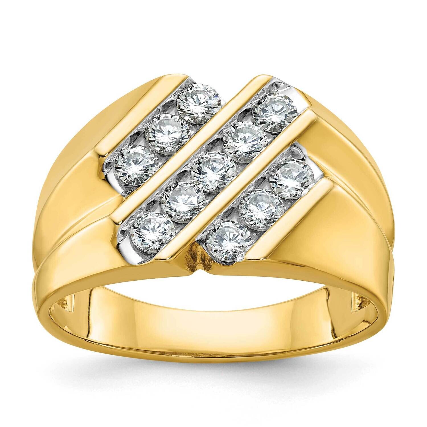 Ibgoodman Men's Polished Grooved Ring Mounting 14k Gold B59352-4Y