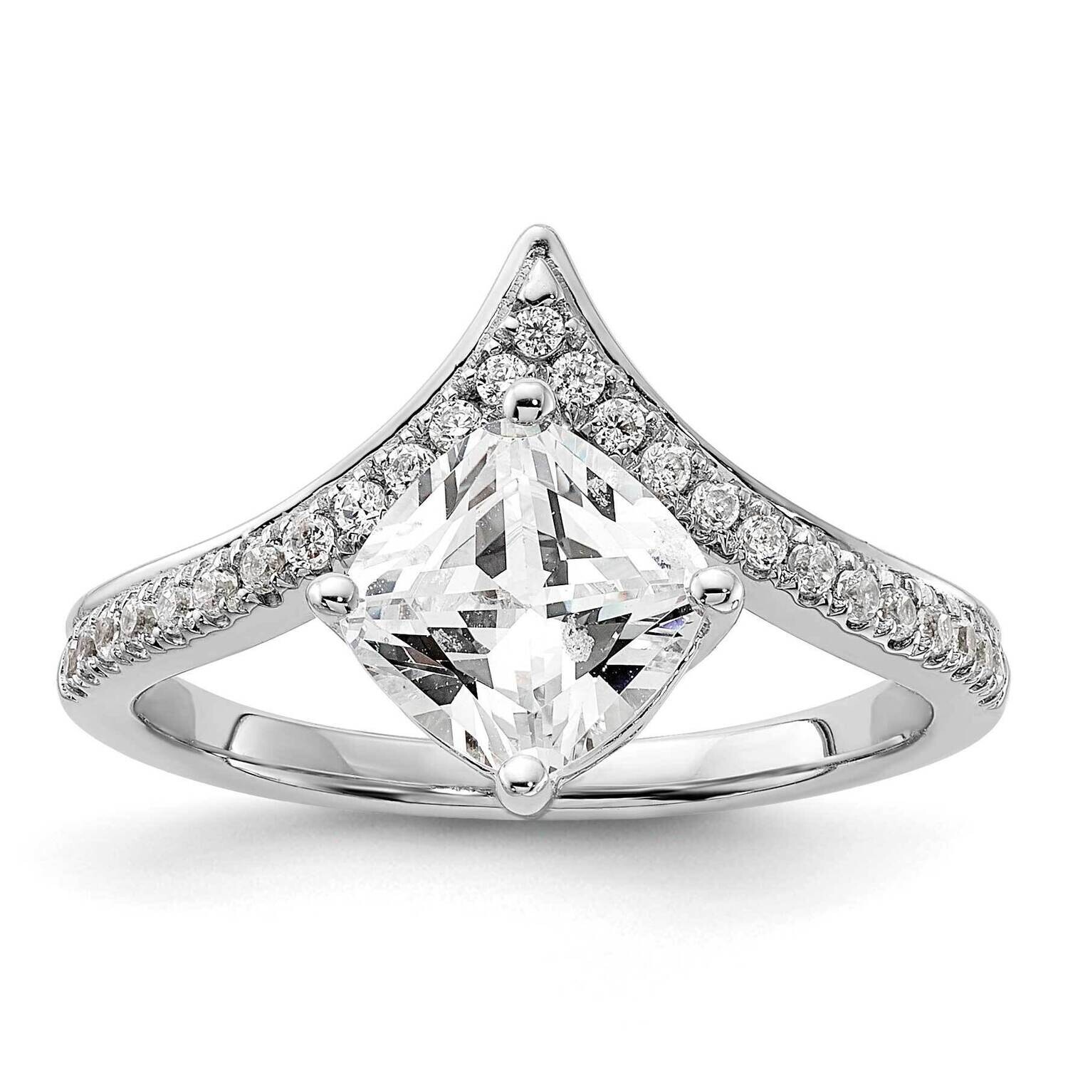 Asymmetric Holds 1.5 Carat 7.00X6.9mm Cushion Center 1/5 Carat Diamond Semi-Mount Engagement Ring 1…