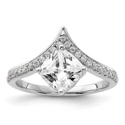 Asymmetric Holds 1.5 Carat 7.00X6.9mm Cushion Center 1/5 Carat Diamond Semi-Mount Engagement Ring 1…