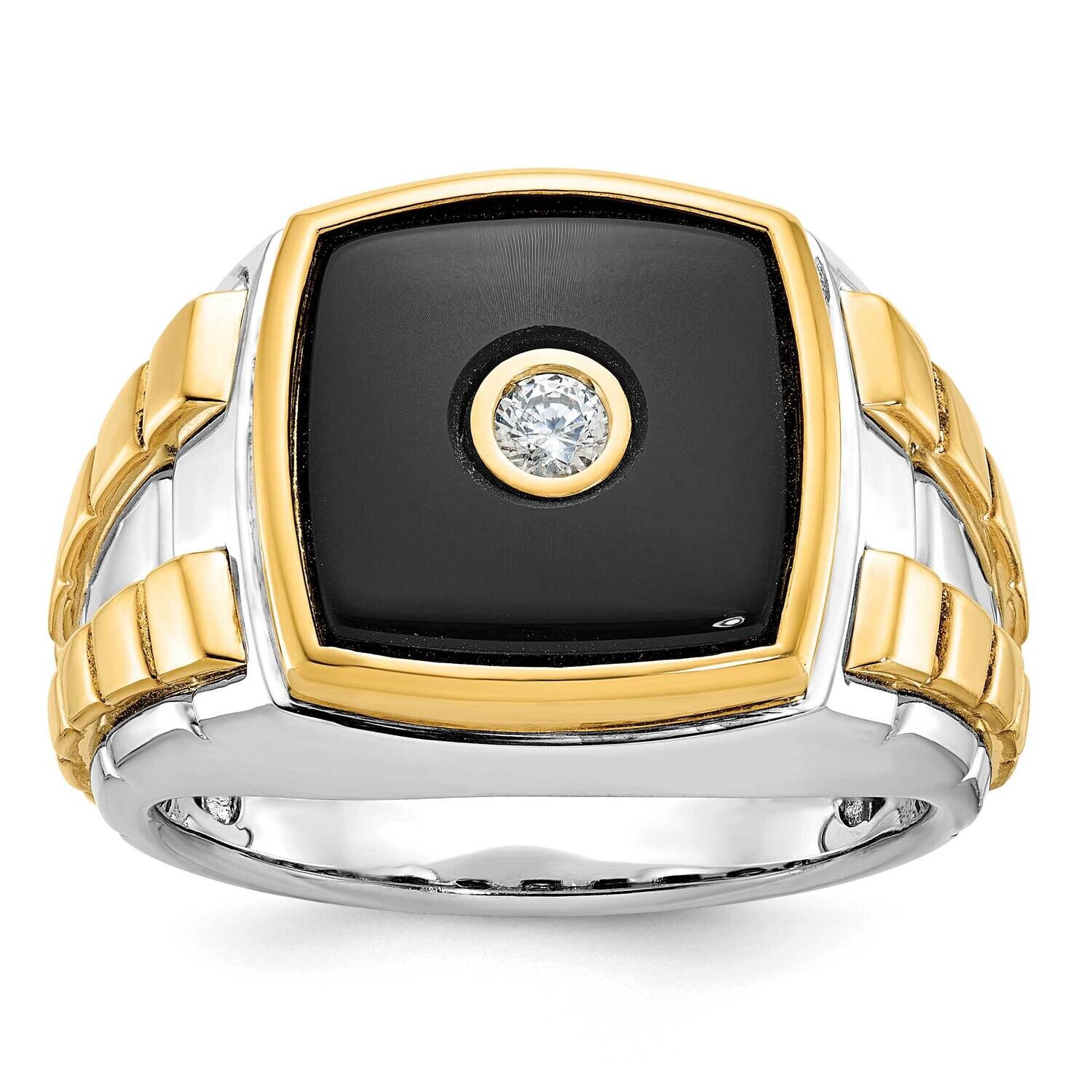 Ibgoodman Men&#39;s Onyx Diamond Ring Mounting 14k Two-Tone Gold B52075-4WY by IBGoodman, MPN: B52075-4…