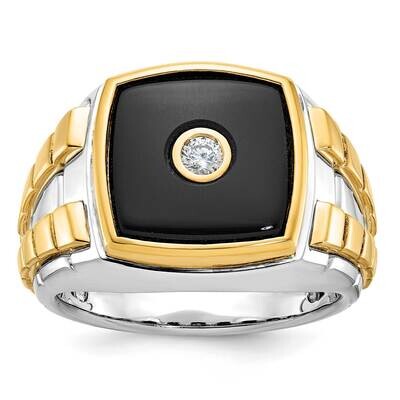 Ibgoodman Men&#39;s Onyx Diamond Ring Mounting 14k Two-Tone Gold B52075-4WY by IBGoodman, MPN: B52075-4…