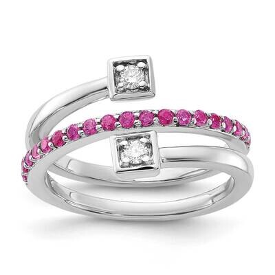 Diamond Created Ruby Wrap Ring Sterling Silver RLS6759/CRRU-SSAAB-9, MPN: RLS6759/CRRU-SSAAB-9, 191…