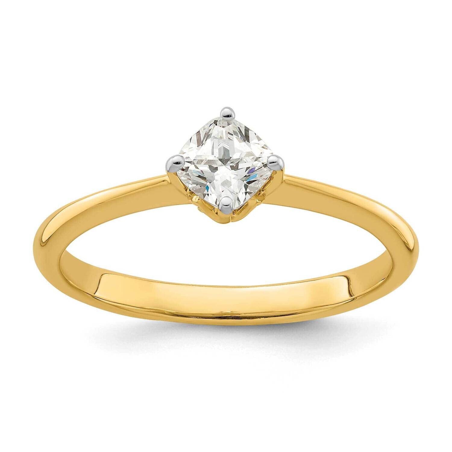 Holds 1/2 Carat 4.90 mm Cushion-Cut 4-Prong .02 Carat Diamond Leaf Design Semi-Mount Engagement Rin…