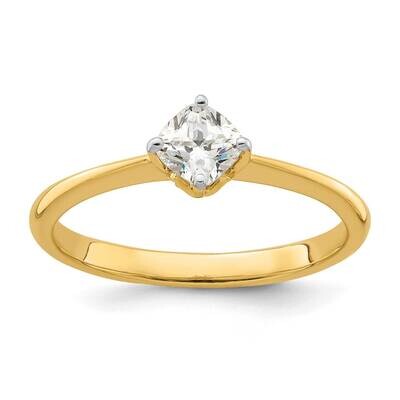 Holds 1/2 Carat 4.90 mm Cushion-Cut 4-Prong .02 Carat Diamond Leaf Design Semi-Mount Engagement Rin…