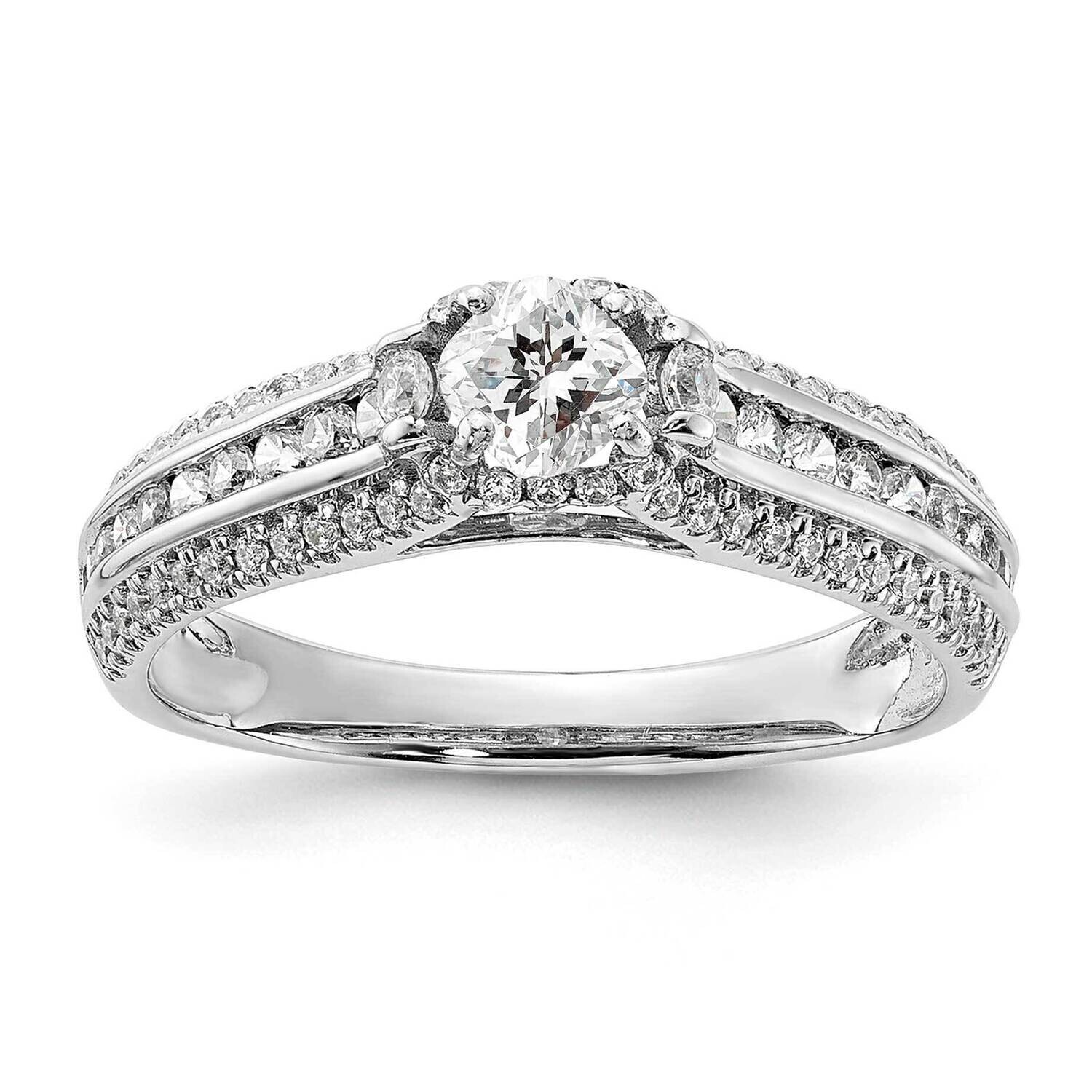 Holds 1/2 Carat 4.5mm Cushion Center 5/8 Carat Prong/Channel-Set Diamond Semi-Mount Engagement Ring…