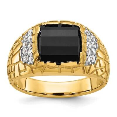 Ibgoodman Men&#39;s Polished Gemstone Nugget Ring Mounting 14k Gold B52165-4Y by IBGoodman, MPN: B52165…