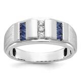 Ibgoodman Men&#39;s Satin Sapphire Diamond Ring Mounting 14k White Gold B57994-4W by IBGoodman, MPN: B5…