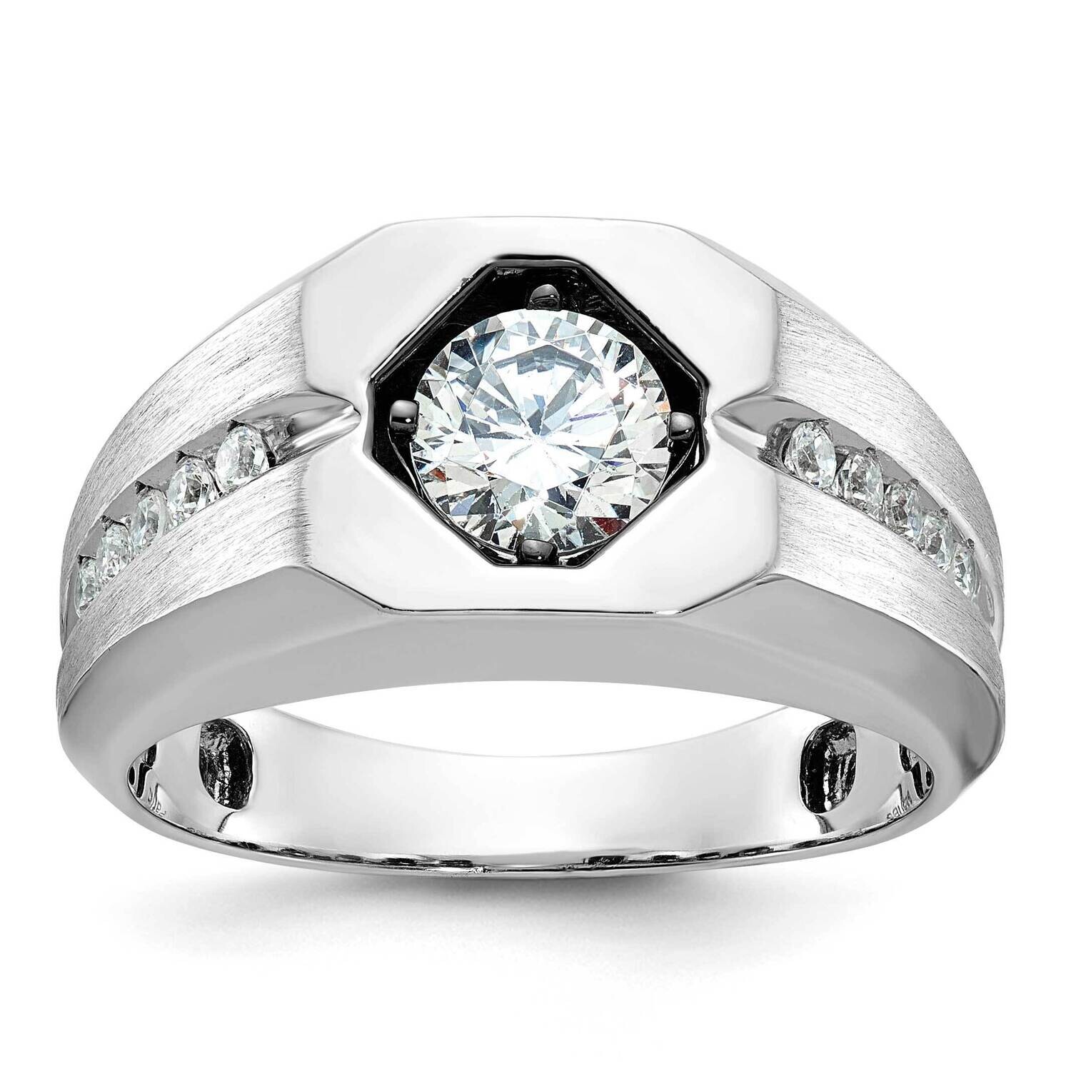 Ibgoodman Men&#39;s Polished Satin Diamond Ring Mounting 14k White Gold B59125-4W by IBGoodman, MPN: B5…