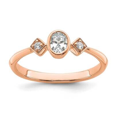 Petite 3-Stone 1/4 Carat Oval Diamond Complete Promise/Engagement Ring 14k Rose Gold RM7235E-024-RA…