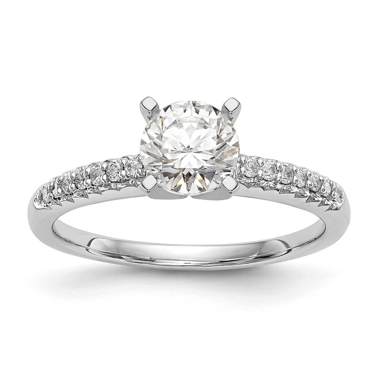 Peg Set 1/10 Carat Diamond Semi-Mount Engagement Ring 14k White Gold RM2786E-010-WAA, MPN: RM2786E-…
