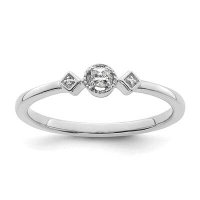 Beaded Edge Petite 3-Stone 1/15 Carat Cushion Diamond Complete Promise/Engagement Ring 14k White Go…