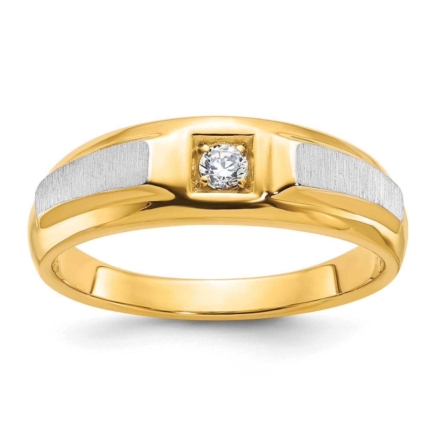 Ibgoodman Men's Polished Satin Diamond Ring Mounting 10k Two-Tone Gold B63234-0YW