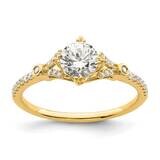 Holds 3/4 Carat 5.8mm Round Center 1/8 Carat Diamond Semi-Mount Engagement Ring 14k Gold RM7834E-07…