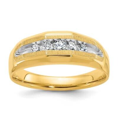 Ibgoodman Men&#39;s Polished Satin 5-Stone Ring Mounting 14k Gold B56685-4Y by IBGoodman, MPN: B56685-4…
