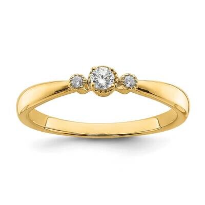 Beaded Edge Petite 3-Stone 1/15 Carat Round Diamond Complete Promise/Engagement Ring 14k Gold RM778…