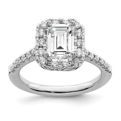 Halo Holds 1.5 Carat 7.7X5.8mm Emerald-Cut Center 5/8 Carat Diamond Semi-Mount Engagement Ring 14k …