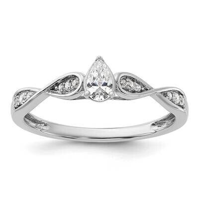 Criss-Cross Holds 1/3 Carat 5.7X3.7mm Pear Center 1/15 Carat Diamond Semi-Mount Engagement Ring 14k…