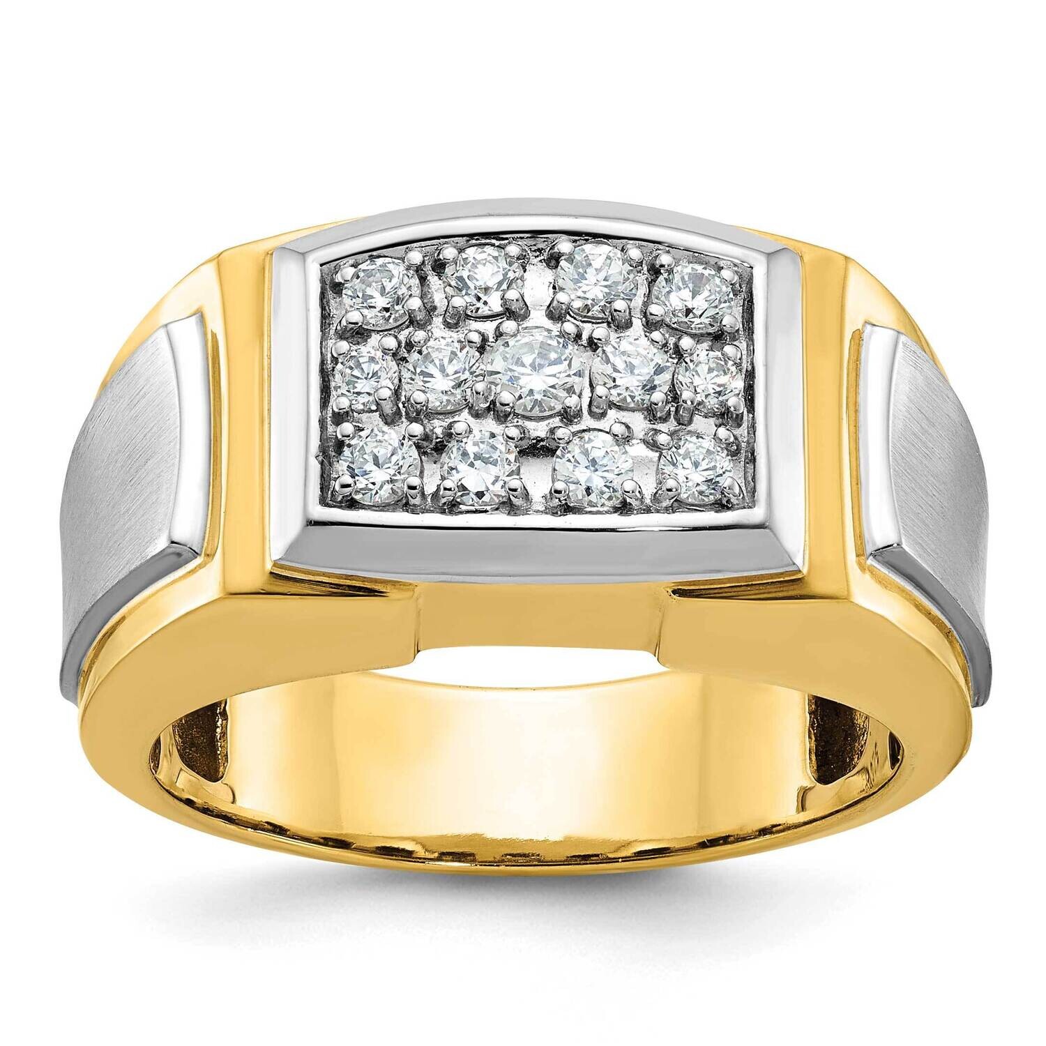 Ibgoodman Men's Satin Diamond Ring Mounting 14k Gold White Rhodium B59129-4Y
