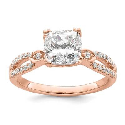 Split Shank Holds 1.5 Carat 7.00mm Cushion Center 1/6 Carat Diamond Semi-Mount Engagement Ring 14k …