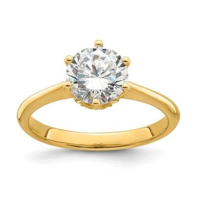 Holds 1.25 Carat 7.50 mm Round 4-Prong .03 Carat Diamond Leaf Design Semi-Mount Engagement Ring 14k…